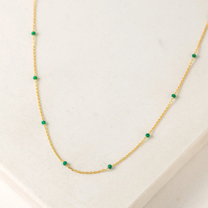 Sorrento Gemstone Necklace - Green Onyx