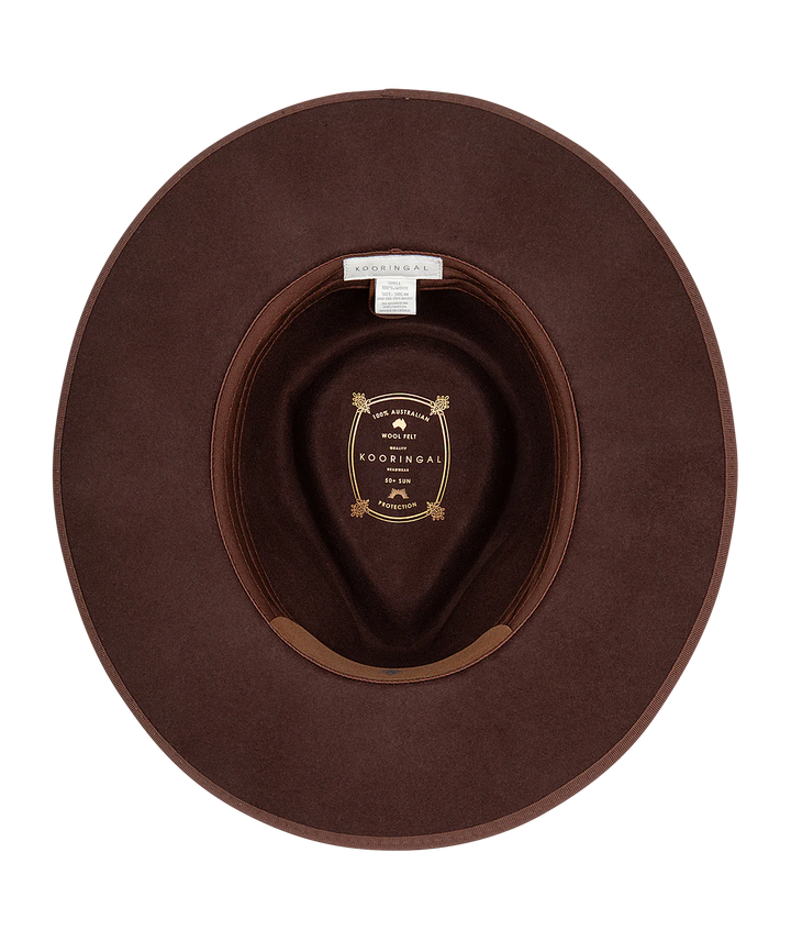 Tara Mid Brim Fedora Medium - Chocolate