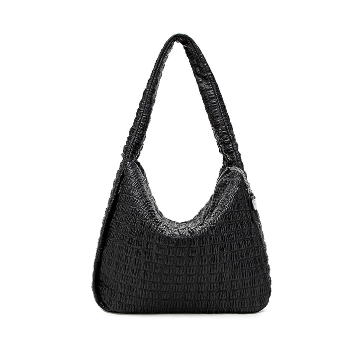 Waffle Shoulder Bag - Black