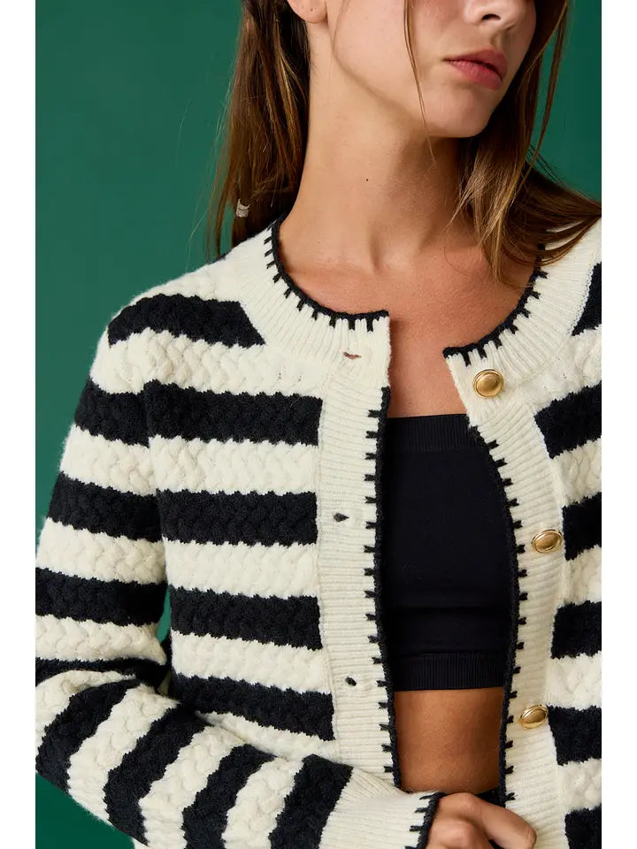 Uptown Striped Cardigan