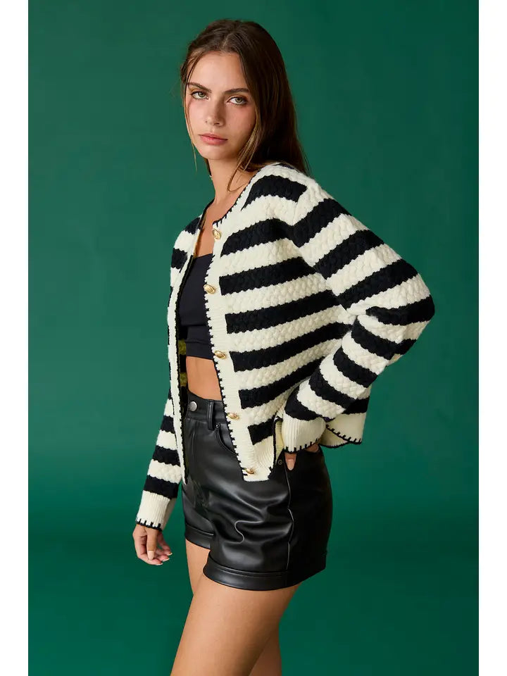 Uptown Striped Cardigan