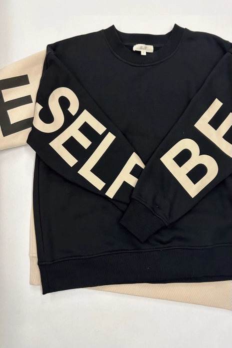 BE YOURSELF Crewneck - Black