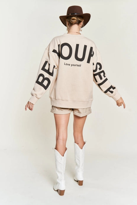 BE YOURSELF Crewneck - Beige