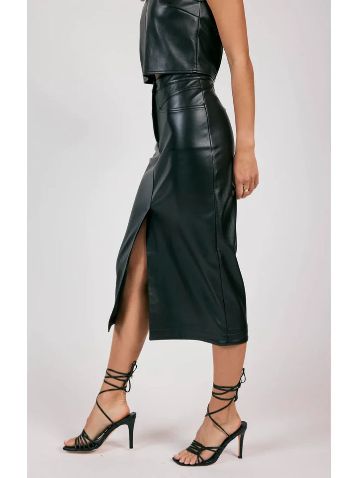 New Era - Faux Leather Maxi Skirt