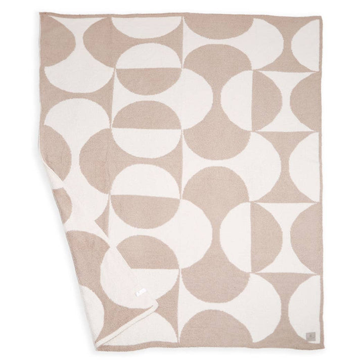 Moon Phase Plush Throw Blanket - Beige