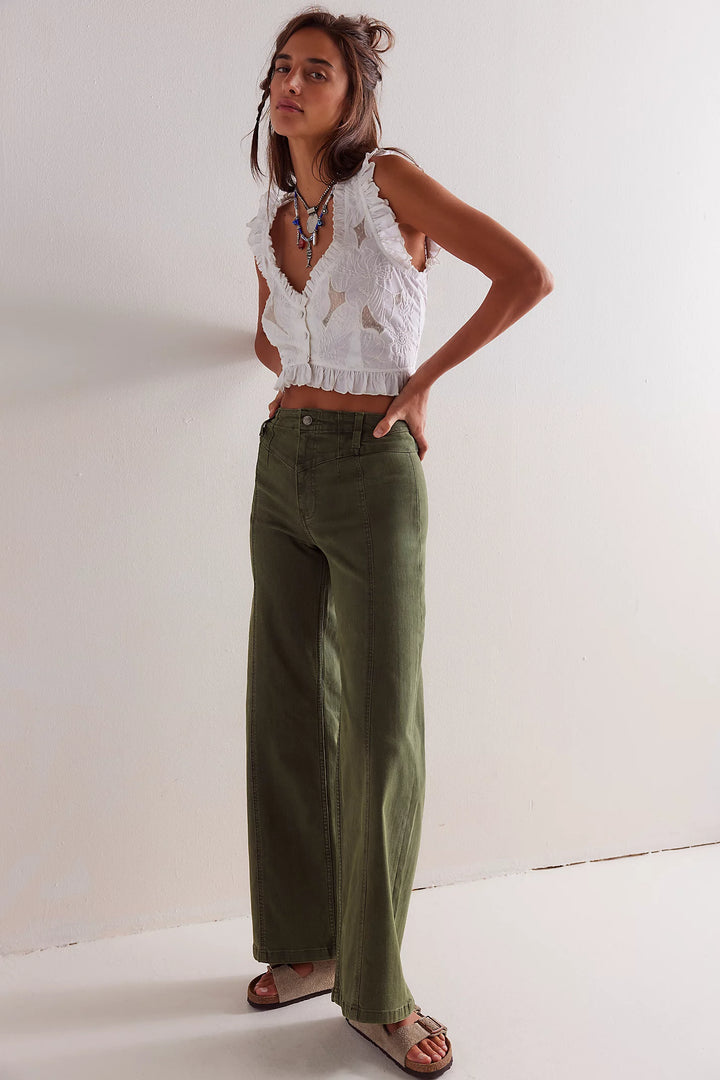Libre Wide Leg Denim - Thyme