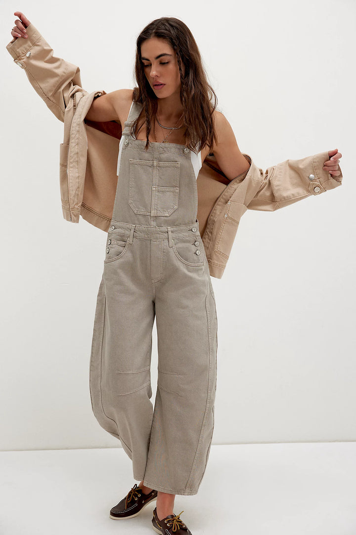 We The Free Good Luck Barrel Overalls - Cobblestone