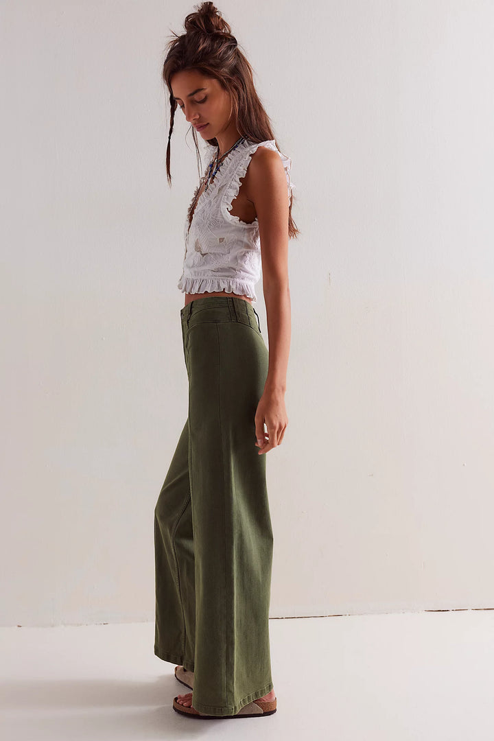 Libre Wide Leg Denim - Thyme