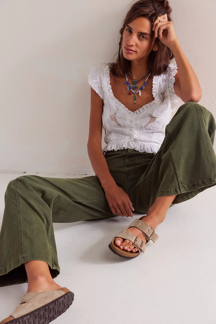Libre Wide Leg Denim - Thyme
