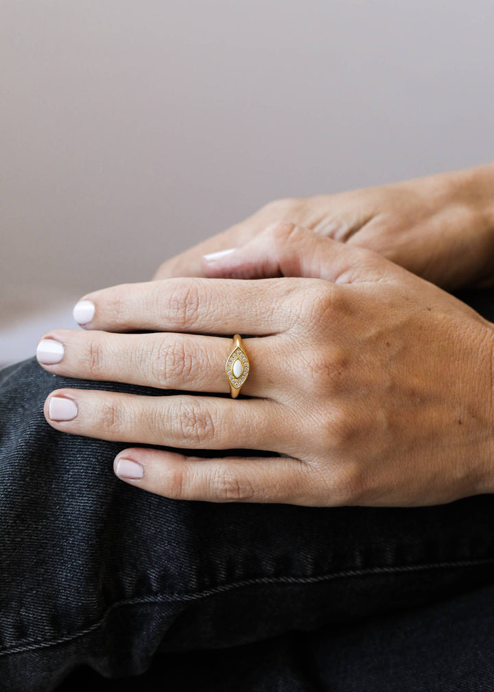 Gold Rings - Opal Evil Eye: 6