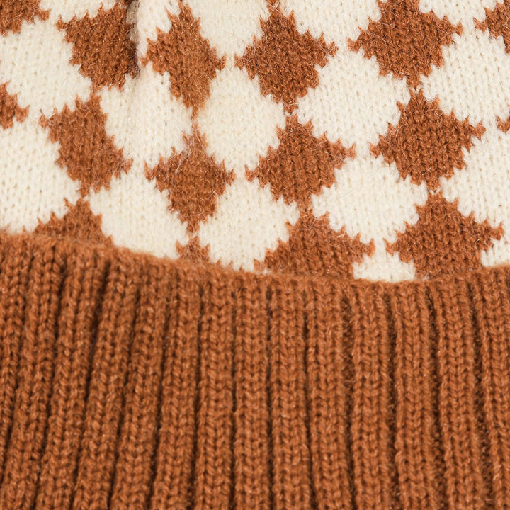 Checkered Beanie - Rust