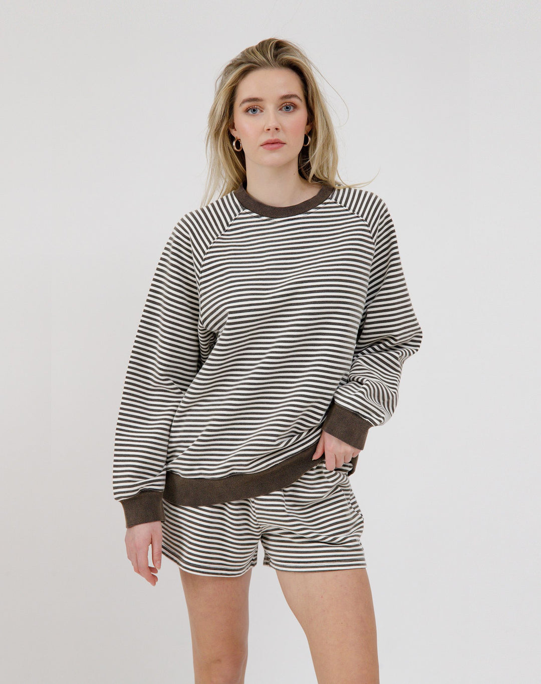 Classic Crew Striped - Washed Black