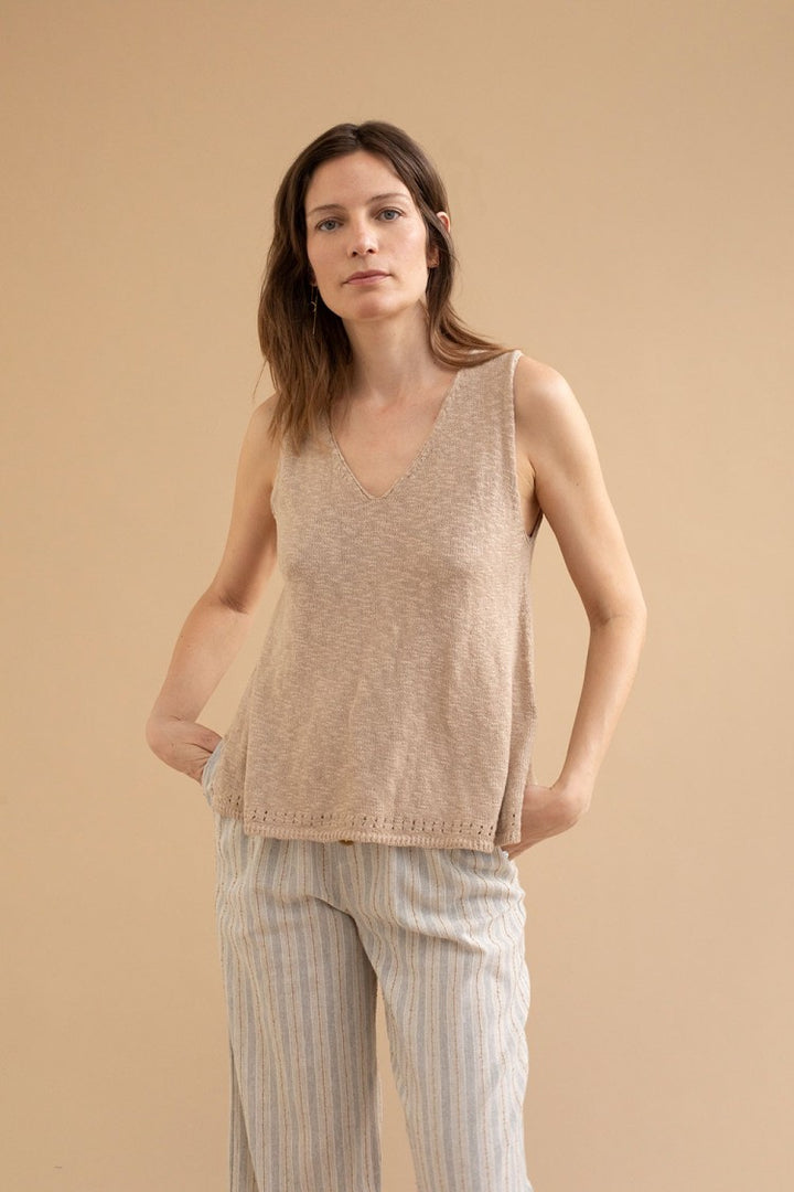 Au Natural Knit Top - Taupe