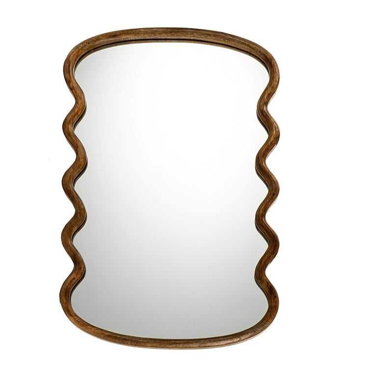 Wavy Wooden Mirror