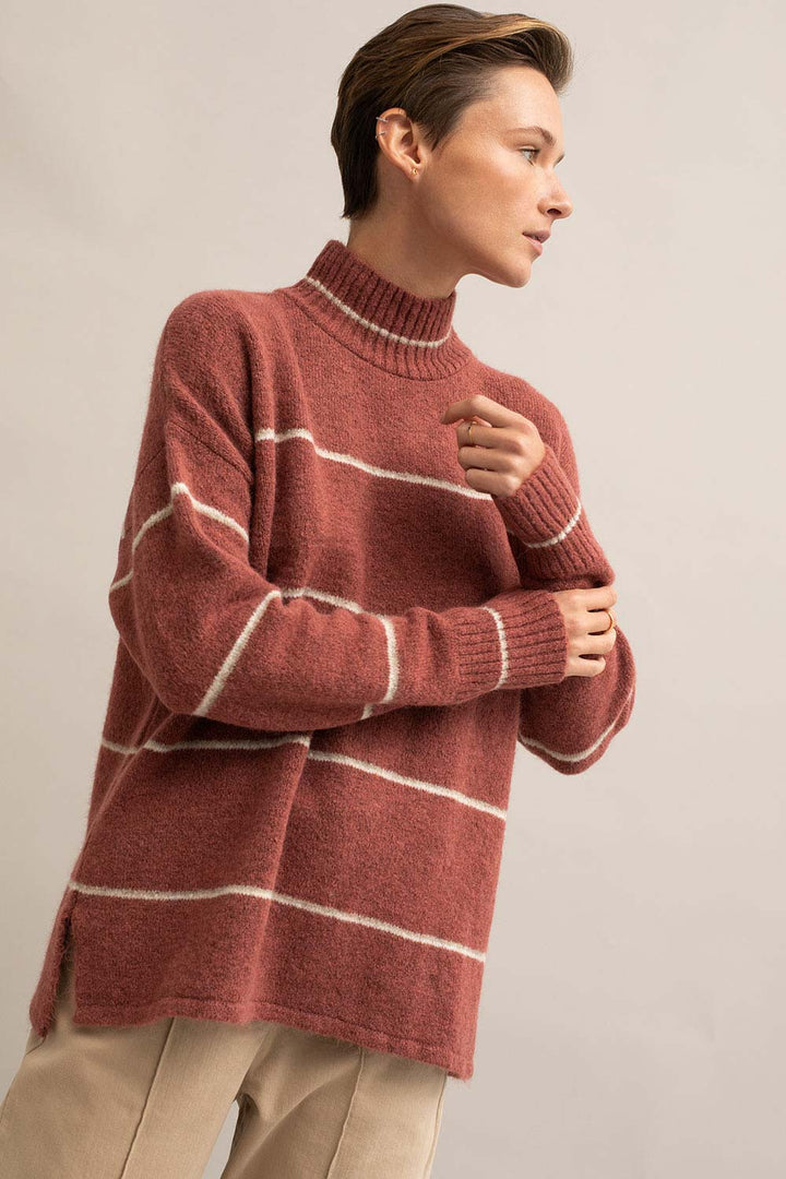 Line It Up Sweater - Rose