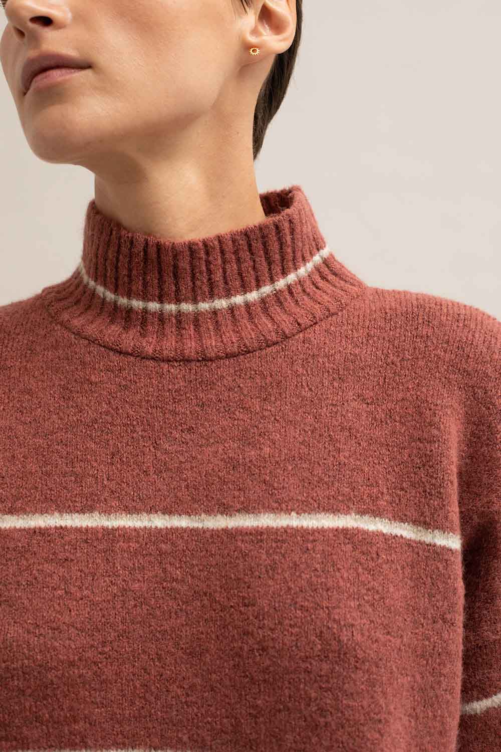 Line It Up Sweater - Rose