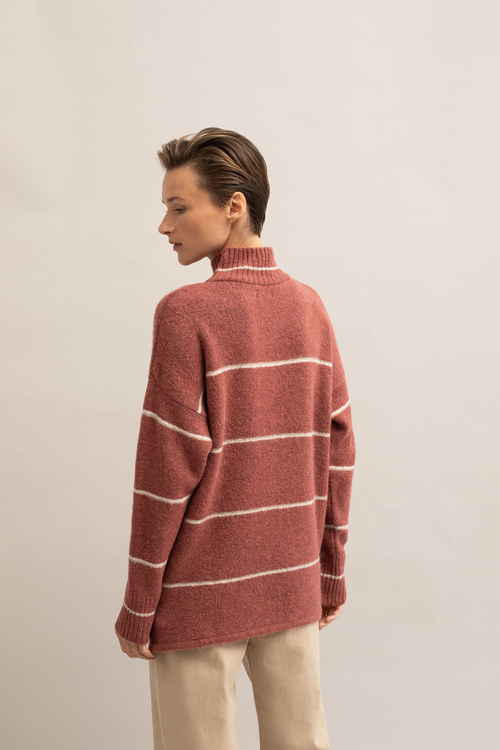 Line It Up Sweater - Rose