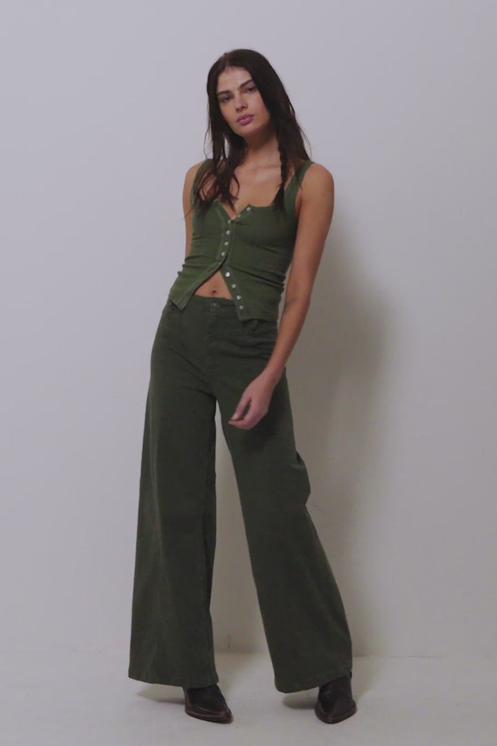 Libre Wide Leg Denim - Thyme