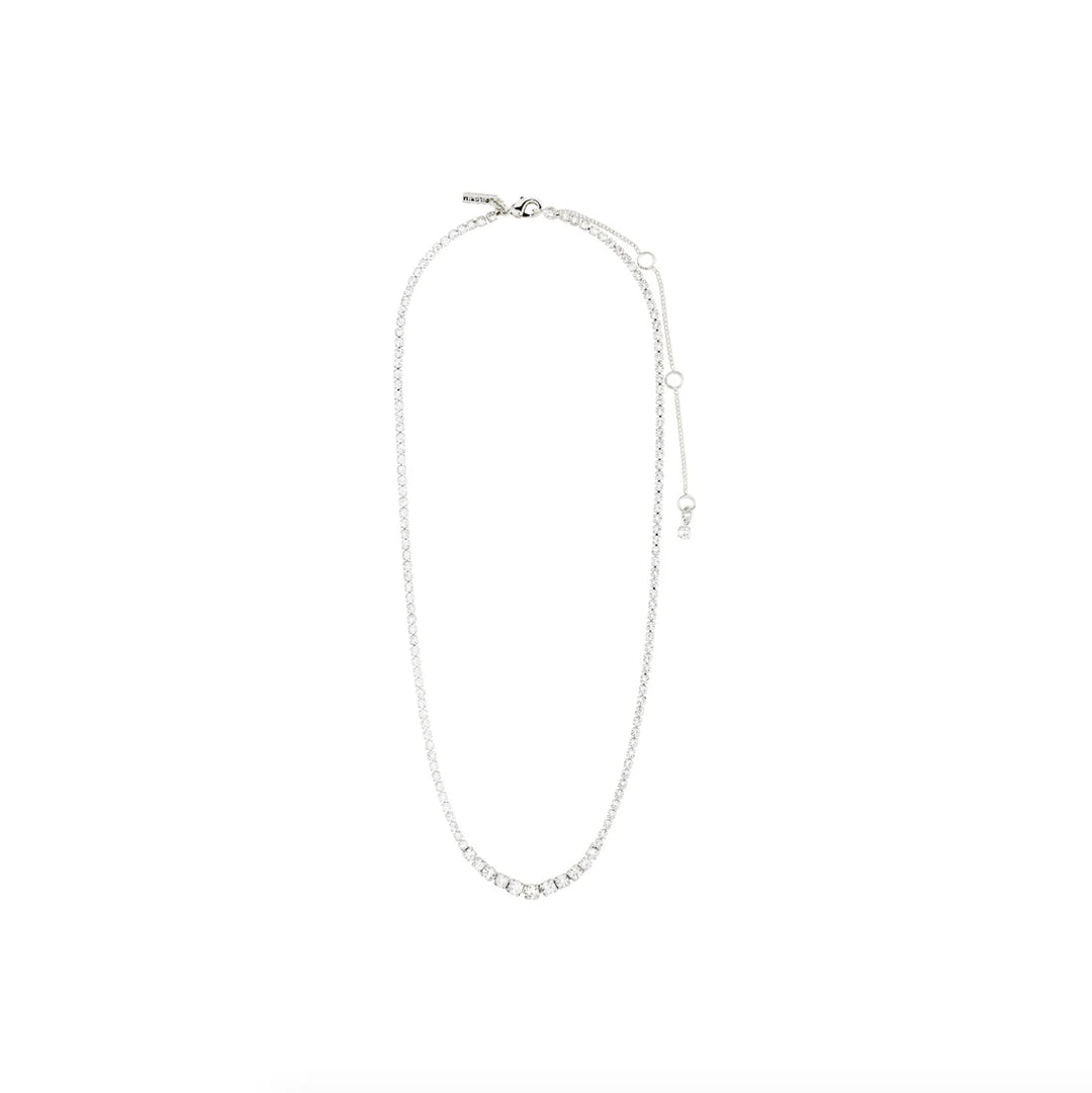 Sky Tennis Crystal Necklace - Silver