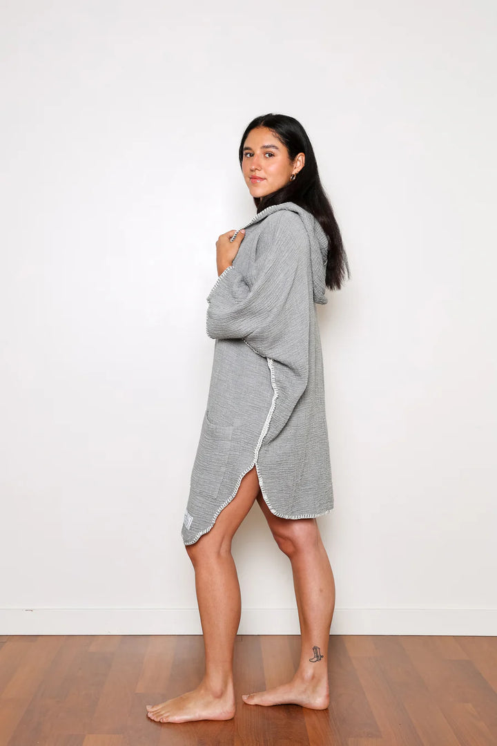 THE COCOON | Women's Muslin Surf Poncho - Grey